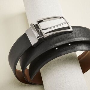 RW&CO Reversible Black And Tan Leather Belt Size 32